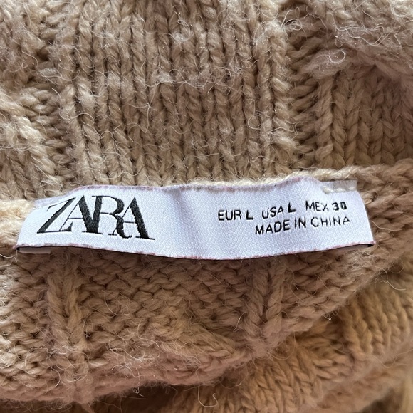 Zara Cream Cable Knit Turtleneck Sweater - Picture 6 of 6